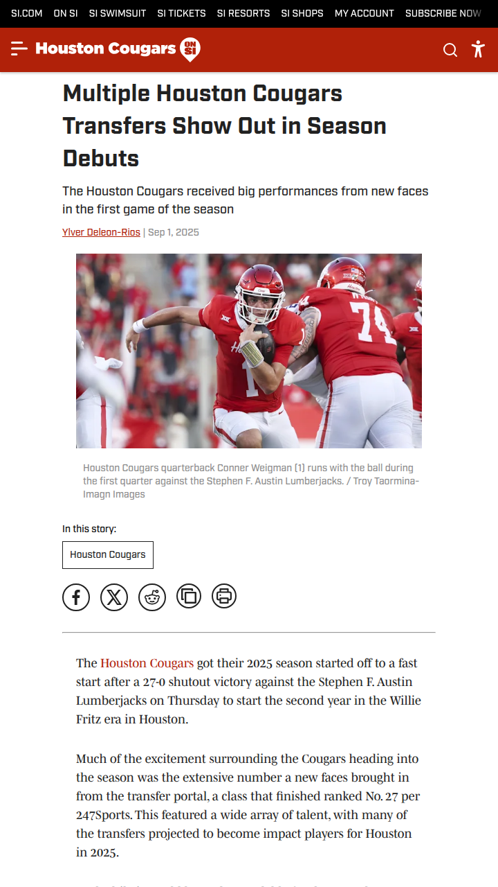 Houston Cougars’ new transfers make instant impact