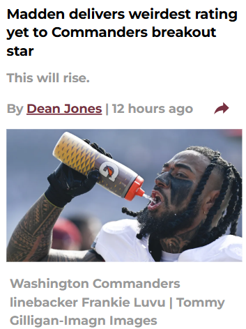Madden’s odd rating for Commanders’ Luvu sparks debate