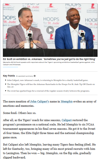 Memphis and Arkansas basketball rivalry reignites