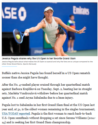 Pegula Chasing Serena’s US Open Record