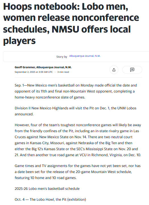 Lobo hoops shake up: Rivalries, big games & local stars