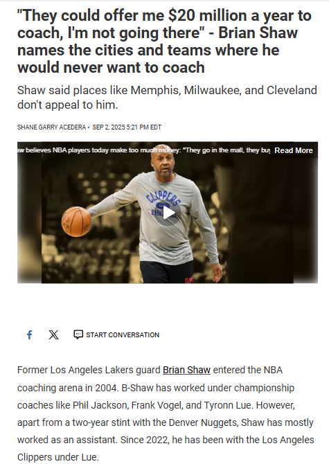B-Shaw: No Amount Gets Me to Utah or Cleveland!