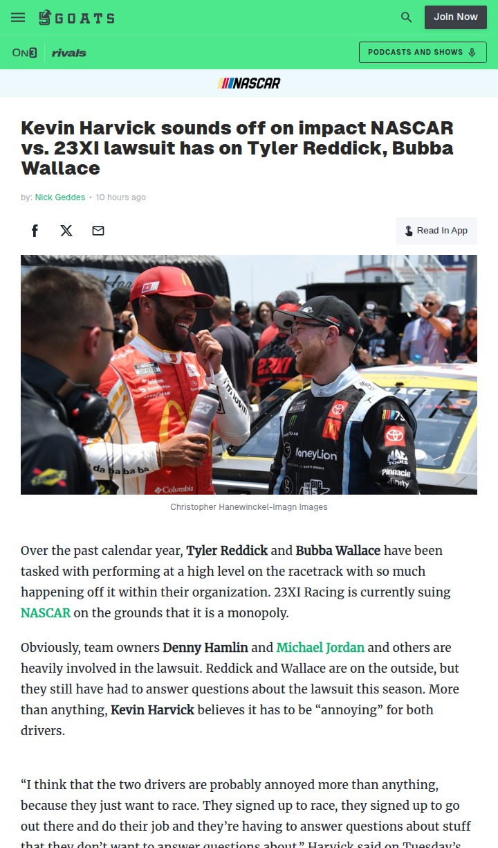Reddick & Bubba Stay Hot Despite 23XI Drama