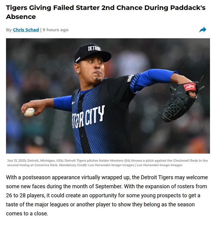 Tigers shake up bullpen as Montero gets another shot
