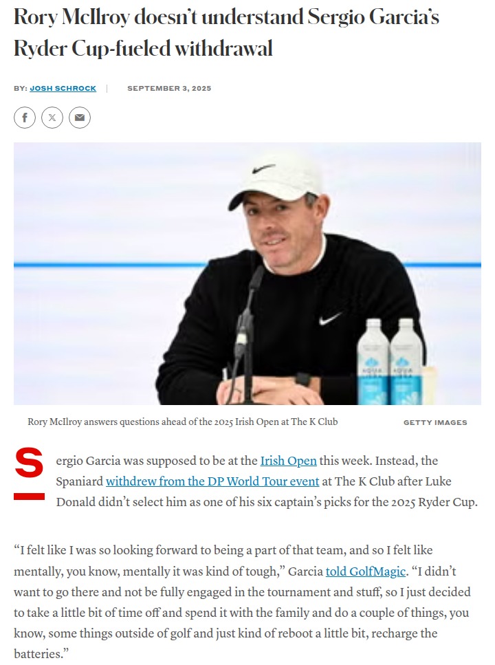 Sergio’s Ryder Cup Snub: El Niño Bows Out