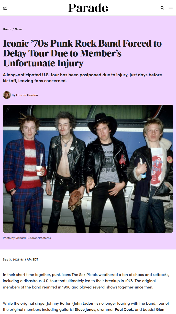 Sex Pistols Tour Drama: Steve Jones Injured! 🎸