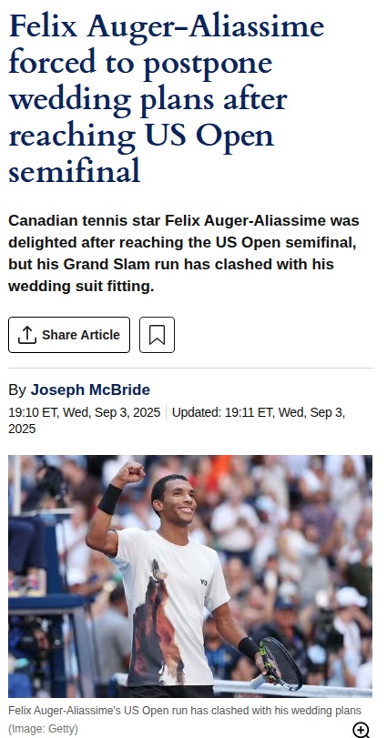 FAA’s US Open Run Delays Wedding Plans!