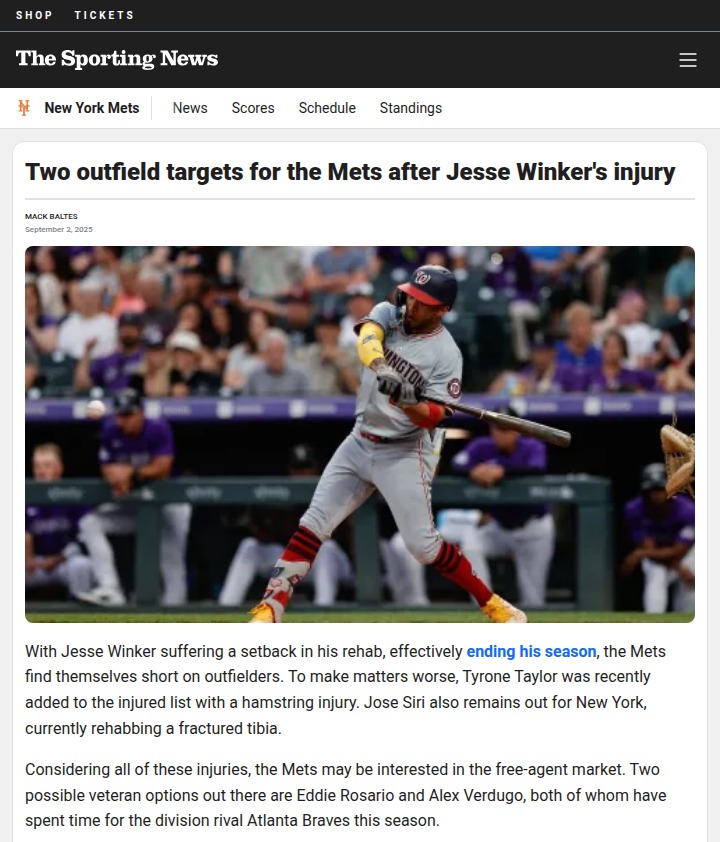 Mets face tough outfield choices after injuries