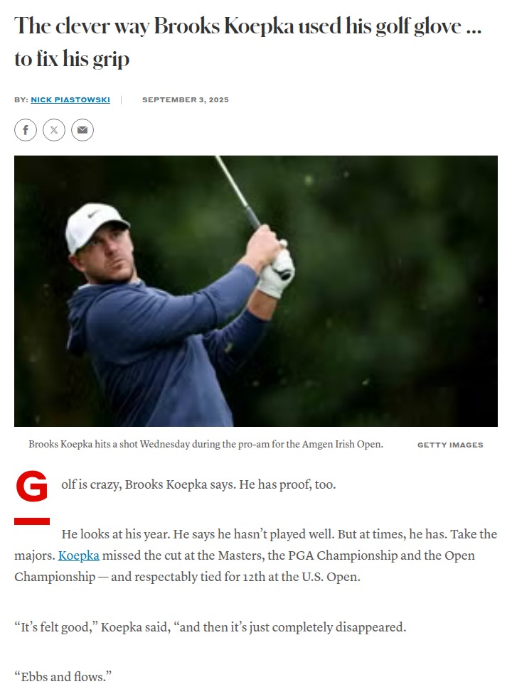 Koepka’s Glove Hack: Turning Slump Into Hope