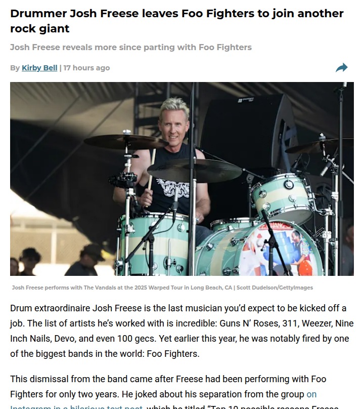 Josh Freese’s Foo Fighters Exit Sparks NIN Twist 🥁