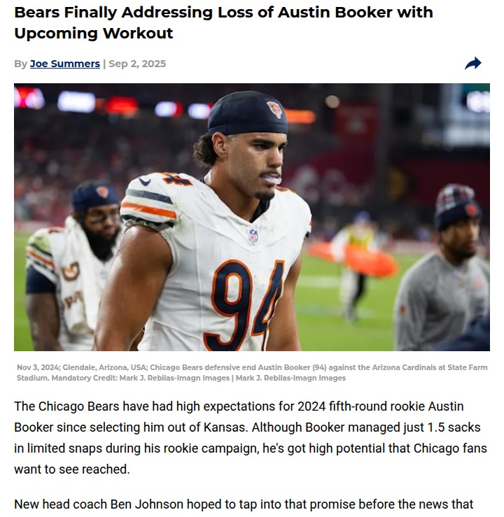 Bears eye Isaiah Foskey to fill Booker's shoes