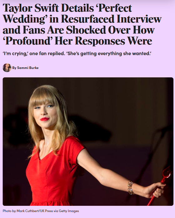 Taylor Swift’s old wedding dreams are coming true