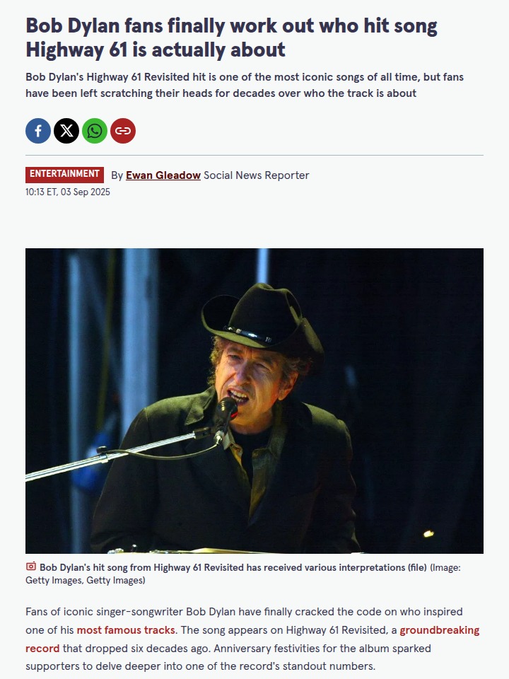 Dylan’s ‘Highway 61’ Muse Finally Revealed? 🤔