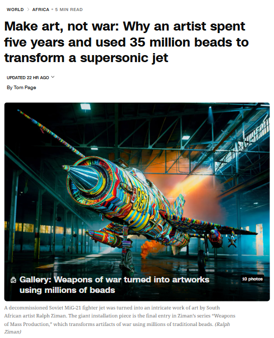 Artist Spends 5 Years Beading a War Jet 🎨