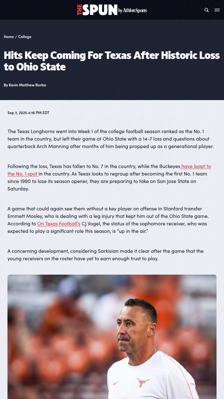 Texas football faces tough questions after Ohio State upset