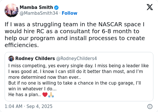 Should Struggling NASCAR Teams Call RC?