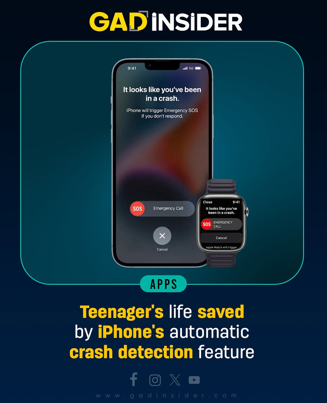 iPhone 14 crash detection saves teen’s life
