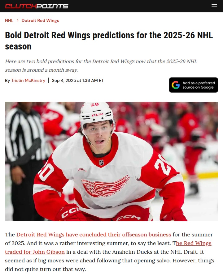 Red Wings face tough choices in 2025-26