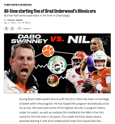 Illinois basketball’s ultimate Underwood era lineup