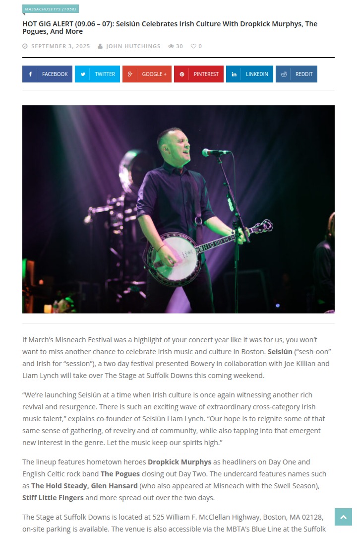 Boston’s Irish music fest brings Dropkick Murphys & The Pogues