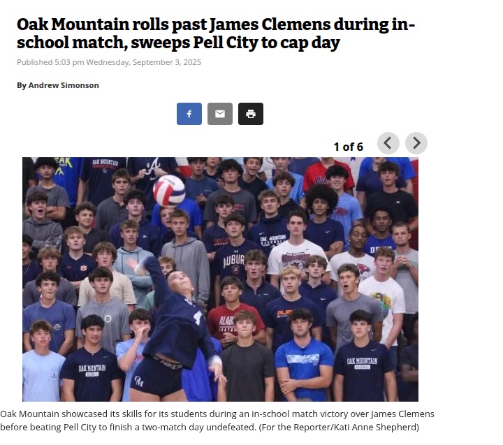 Oak Mountain volleyball stuns with double win