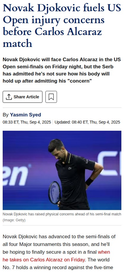 Alcaraz vs Djokovic: Will Nole’s Body Hold Up?