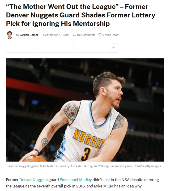 Missed chances: Nuggets rookie ignored NBA vet advice