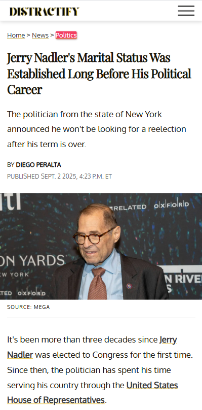 Jerry Nadler’s Nearly 50-Year Marriage Revealed