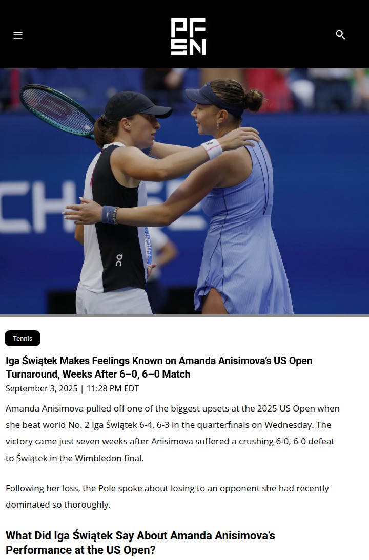 Anisimova’s US Open Revenge vs Iga: Redemption!