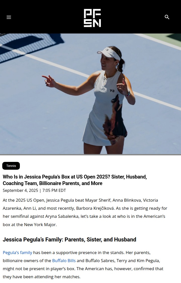 Inside Jessica Pegula’s US Open support squad