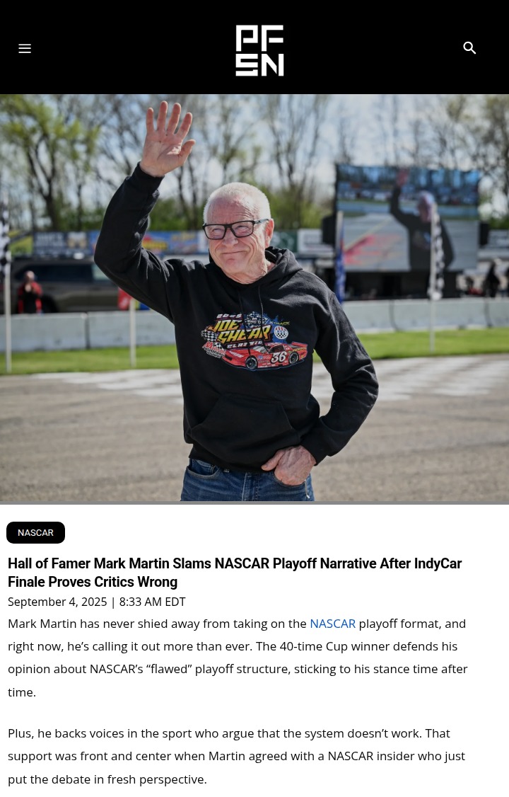 Mark Martin Doubles Down on NASCAR Playoff Critique
