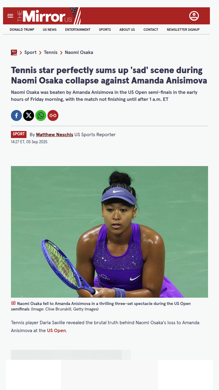 Anisimova vs Osaka: US Open’s Empty Night