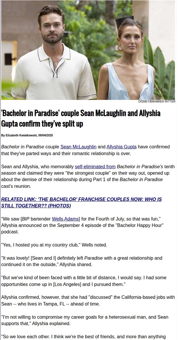 Paradise Finale Shock: Sean & Allyshia Split 💔