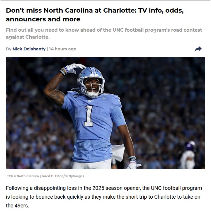 Charlotte showdown: UNC faces 49ers in a packed house