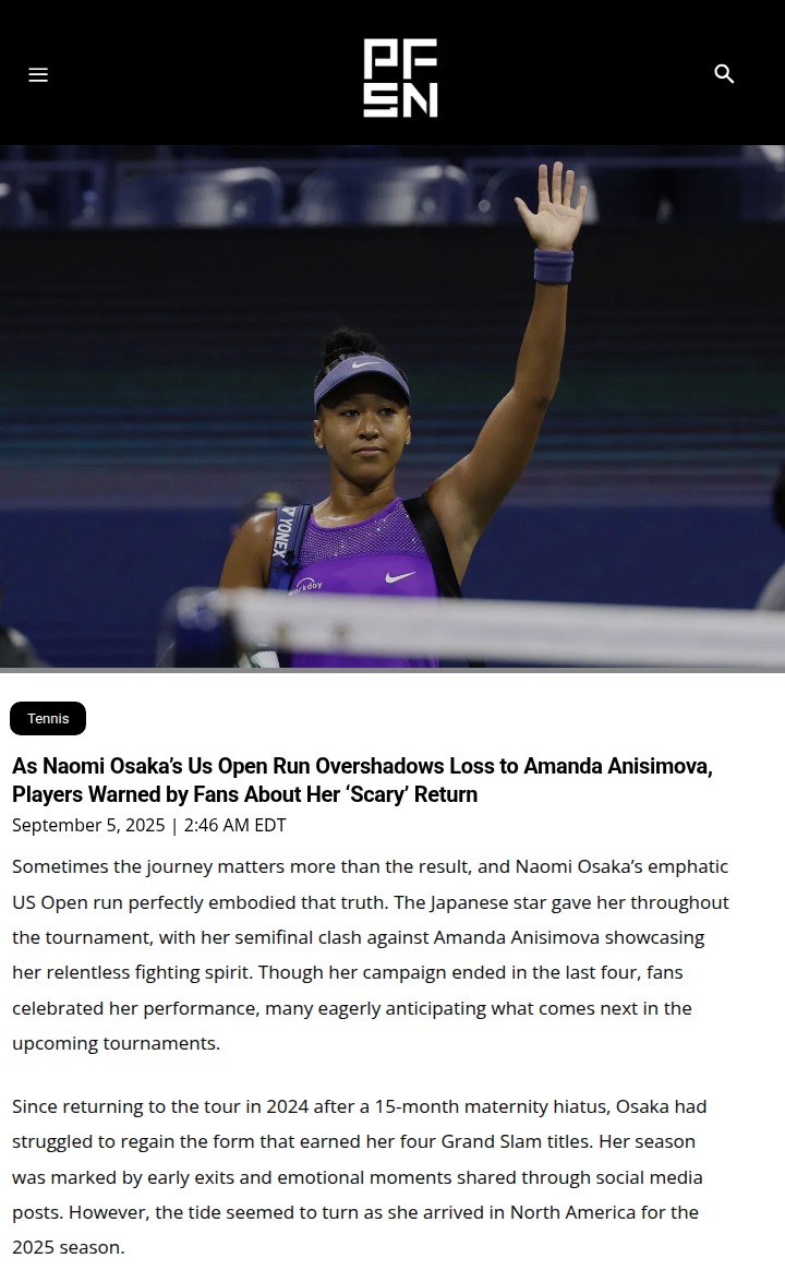 Anisimova Extends Streak Over Osaka in US Open Thriller