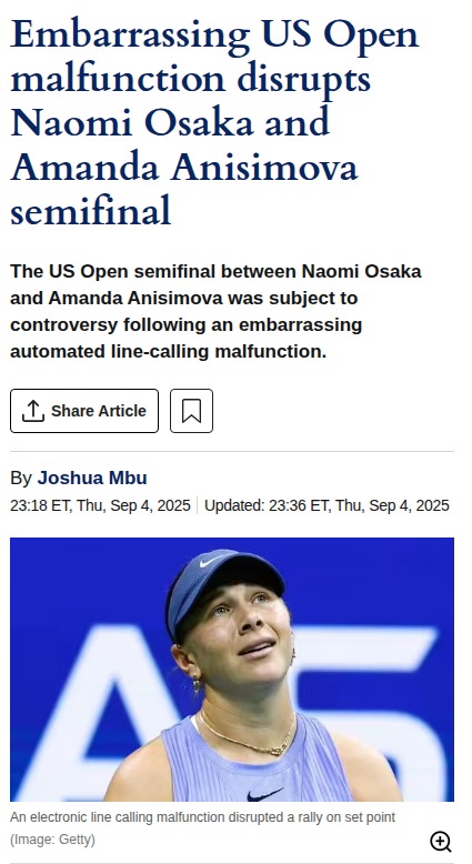 US Open Drama: Anisimova vs Osaka Interrupted!