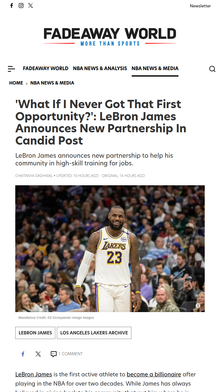 King James’ New Legacy Off the Court