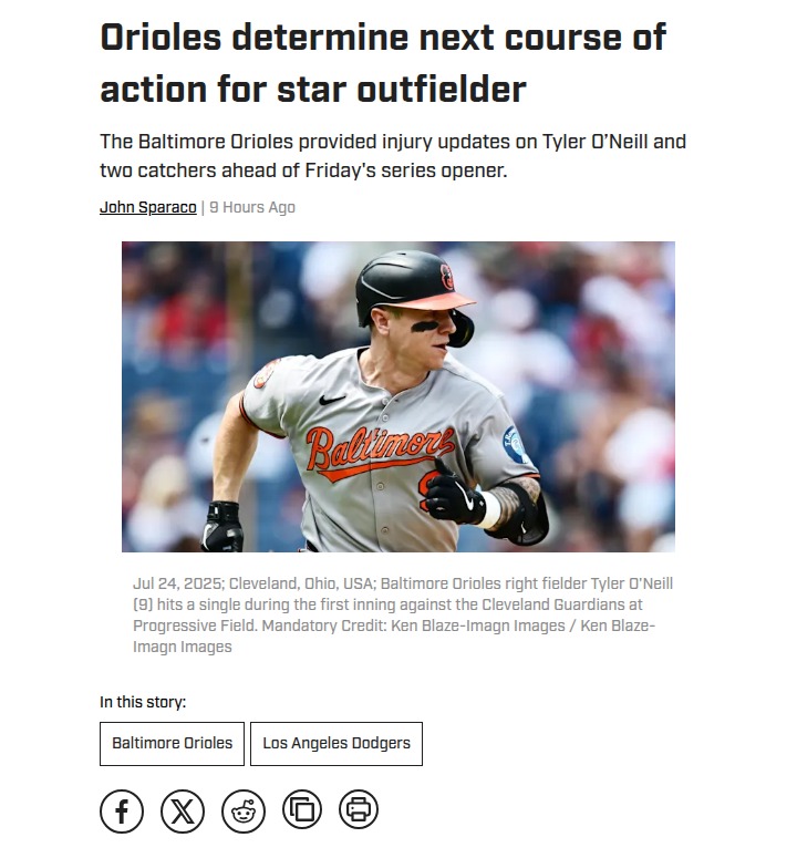 Orioles’ outfield shakeup: O’Neill’s return looms