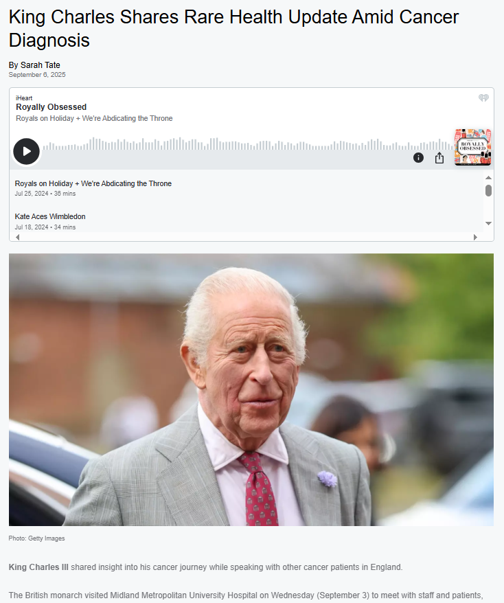 King Charles Gets Real About Cancer