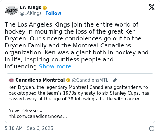 Habs Nation Remembers Ken Dryden: A True Legend