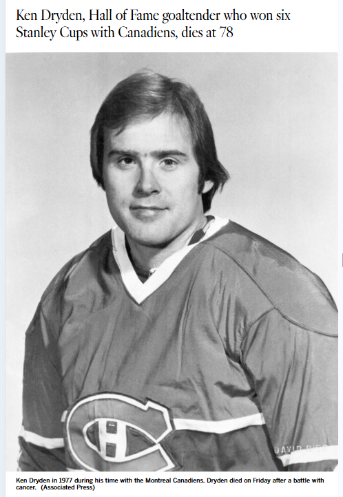 Remembering Ken Dryden: Habs’ Dynasty Icon
