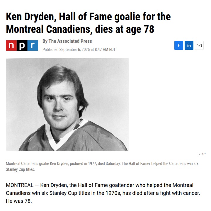 Ken Dryden: Habs Legend Leaves a Lasting Legacy
