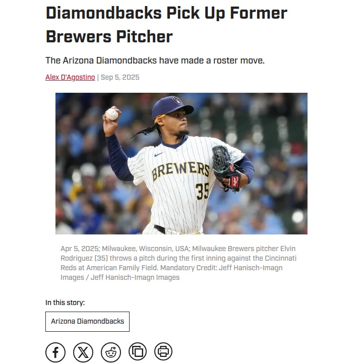Diamondbacks shake up roster with new pitcher