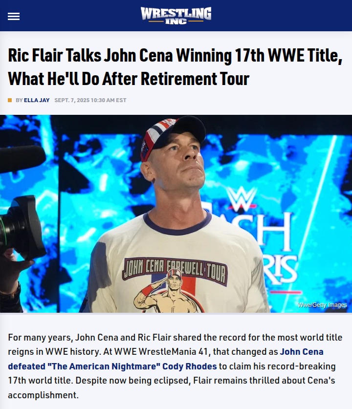 Cena Breaks Flair’s Record: Nature Boy Reacts!