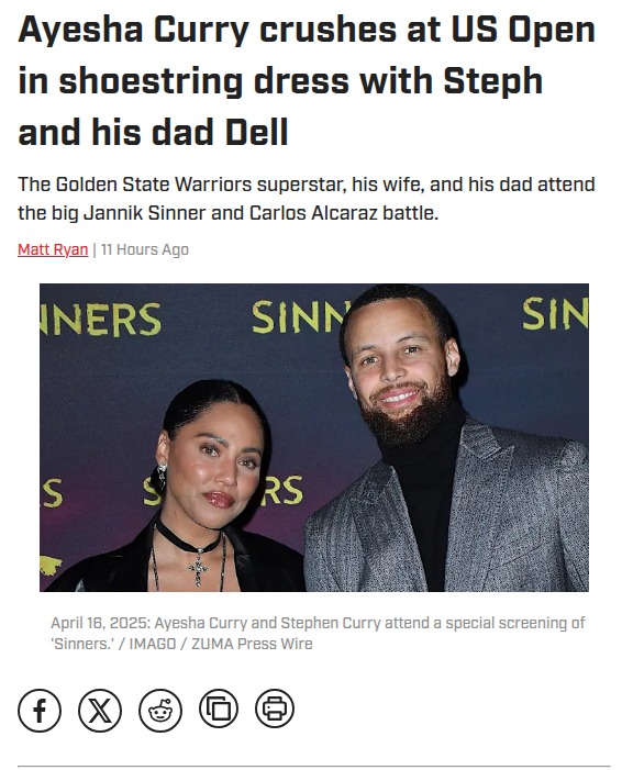 Steph & Dell Curry Front Row at Alcaraz vs Sinner!