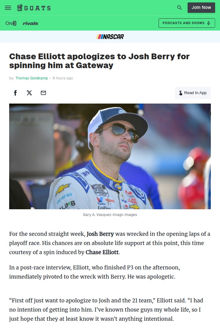 Elliott Spins Berry at Gateway: Rivalry or Racing?