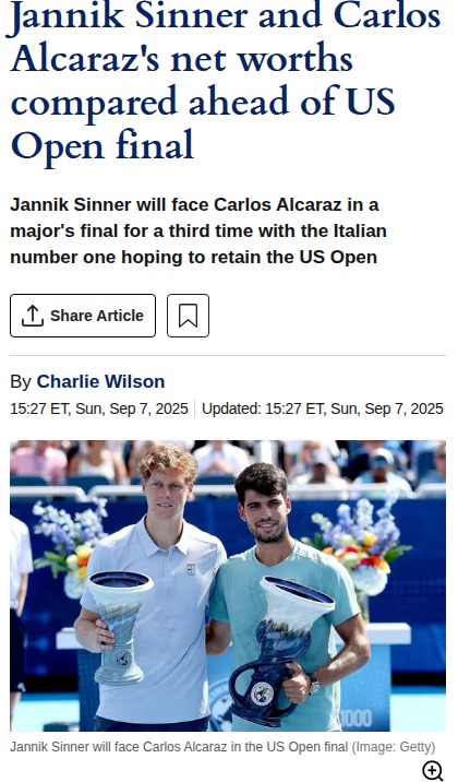 Alcaraz vs Sinner: Net Worth Showdown at US Open