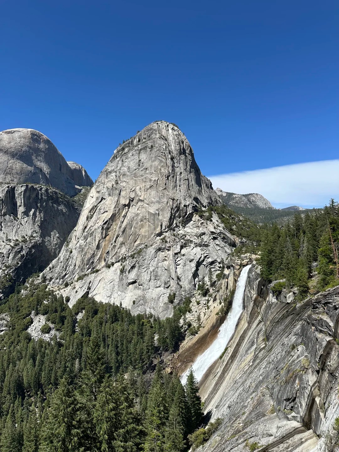 Conquering half dome in the heat