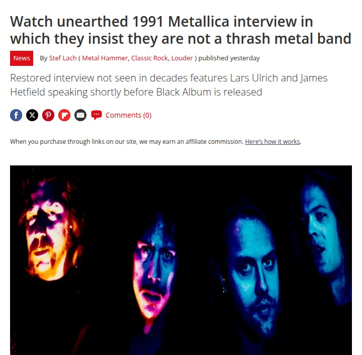 Metallica Disses 'Thrash Metal' Label?! 🤔