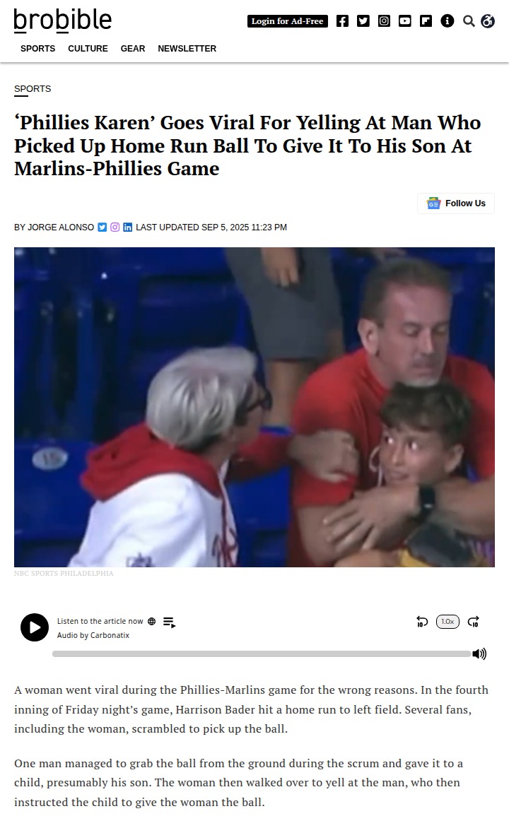 ‘Phillies Karen’ Sparks Outrage at Marlins Game